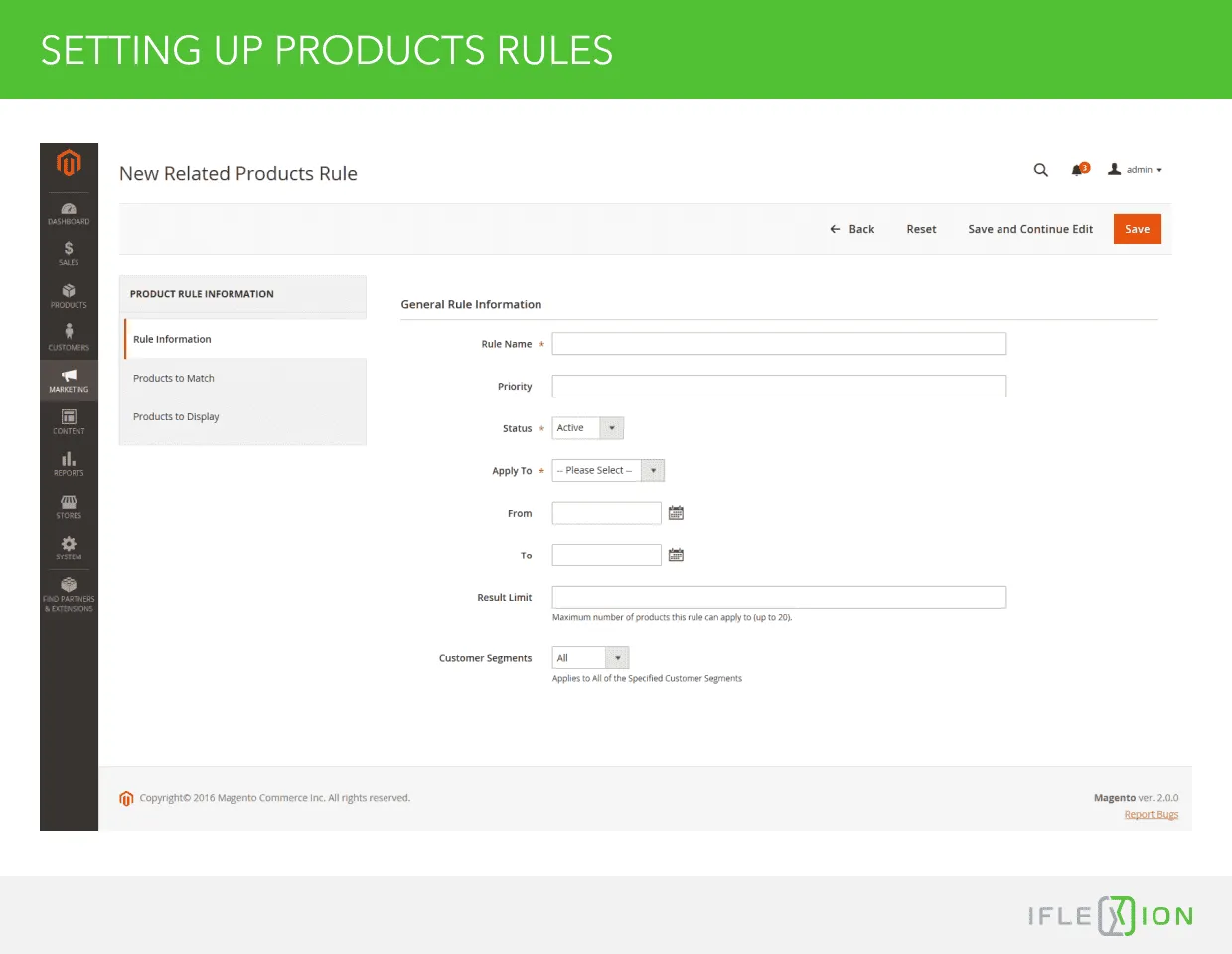 Setting up Products Rules