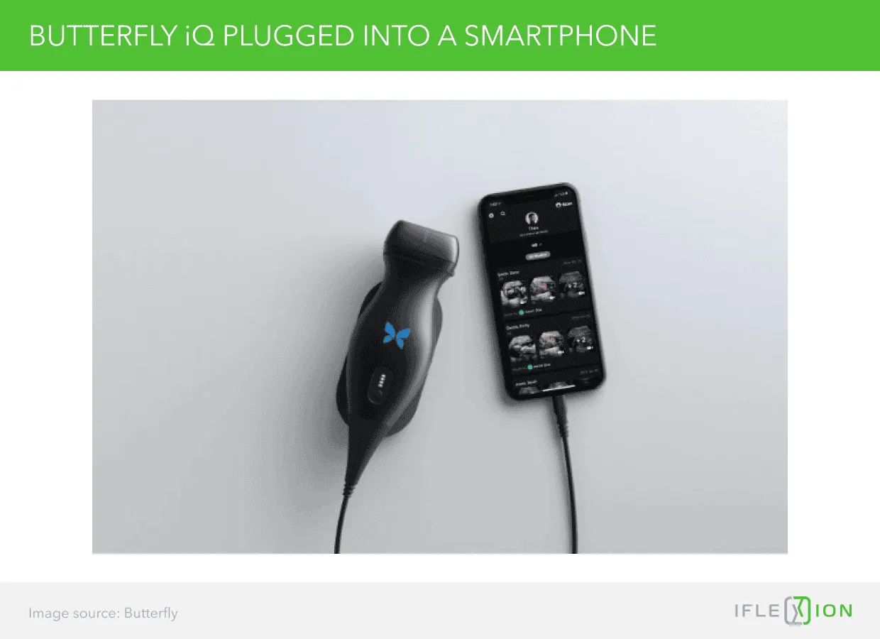 Butterfly iQ Plugged Into a Smartphone 